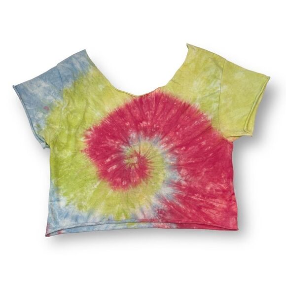 Tie Dye Ying Yang Cropped Tee Size Small - Picture 3 of 3